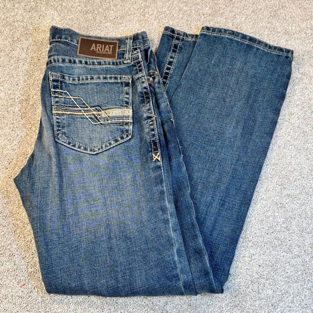 Ariat M4 Relaxed Straight Leg Jeans Mens 32x34 Medium Wash Denim Western Blue